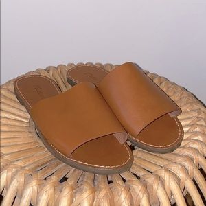 Madewell brown leather slides